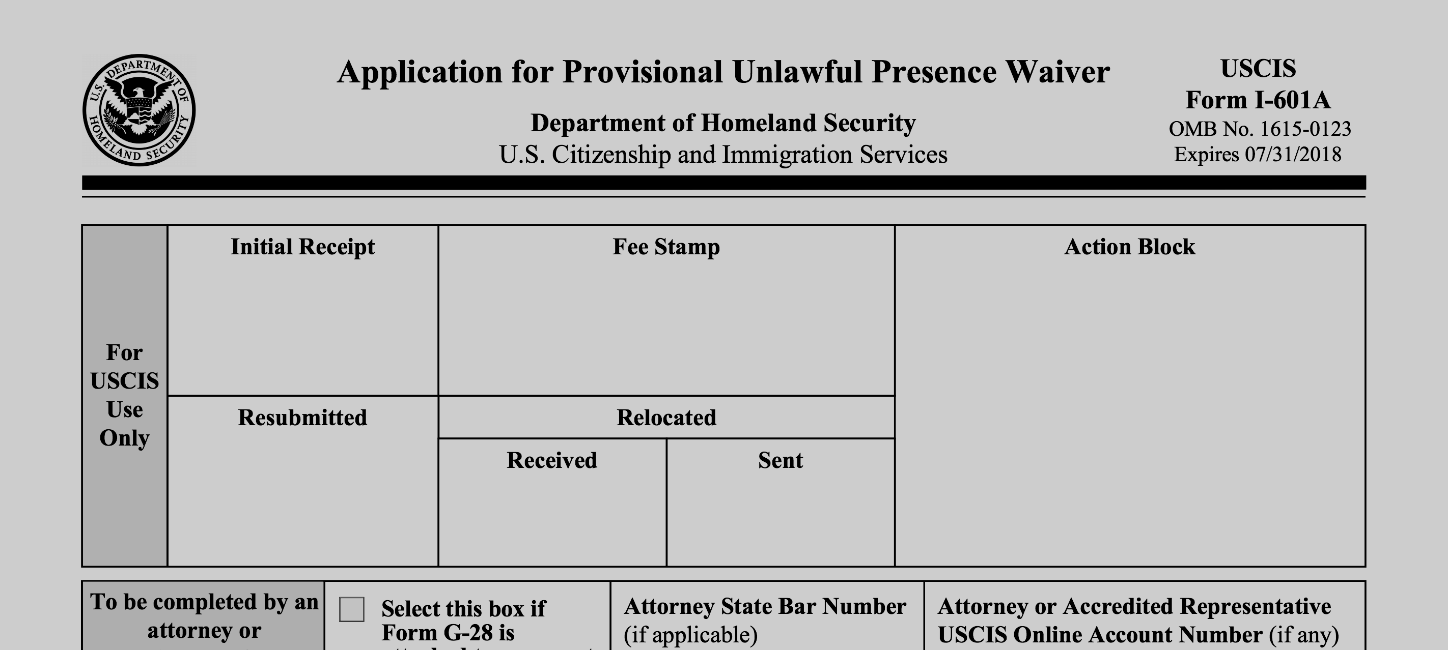 Form I-601A