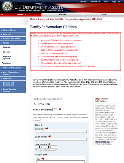 check your ds 260 form check your ds 260 form