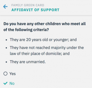 Affidavit of Support: Children