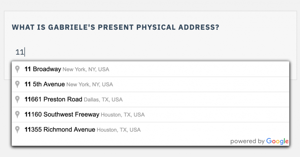 Google Address Lookup