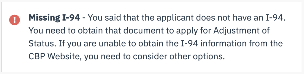 Missing I-94 Notification